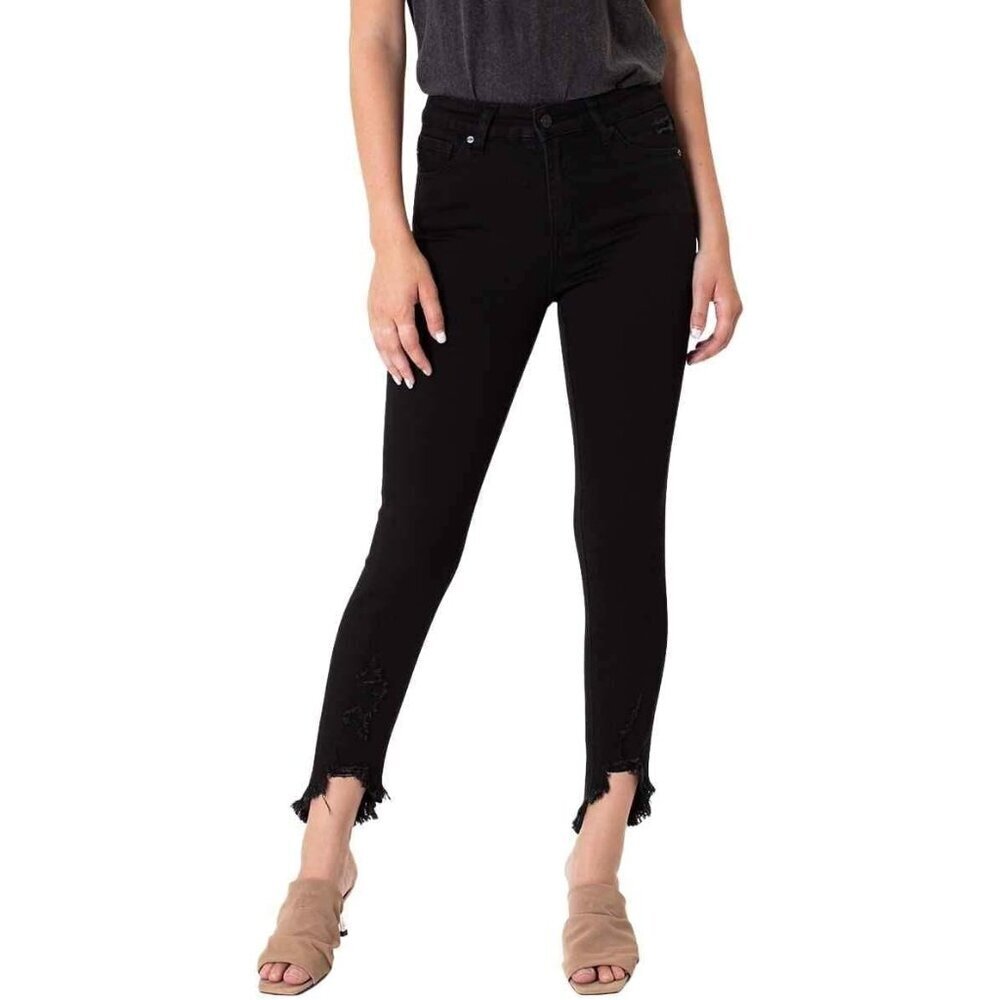 Women's High Rise Ankle Skinny Jeans Cotton Spandex Zipper Closure